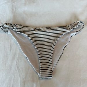Frankie’s Bikinis swimsuit bottoms size small blue and white stripe navy sailor